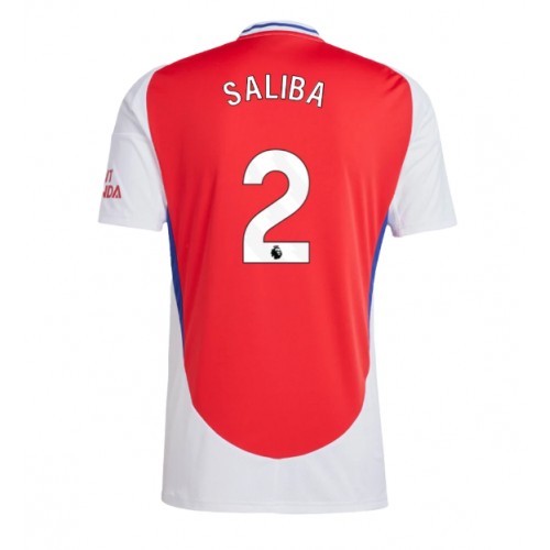 Fotbalové Dres Arsenal William Saliba #2 Domácí 2024-25 Krátký Rukáv